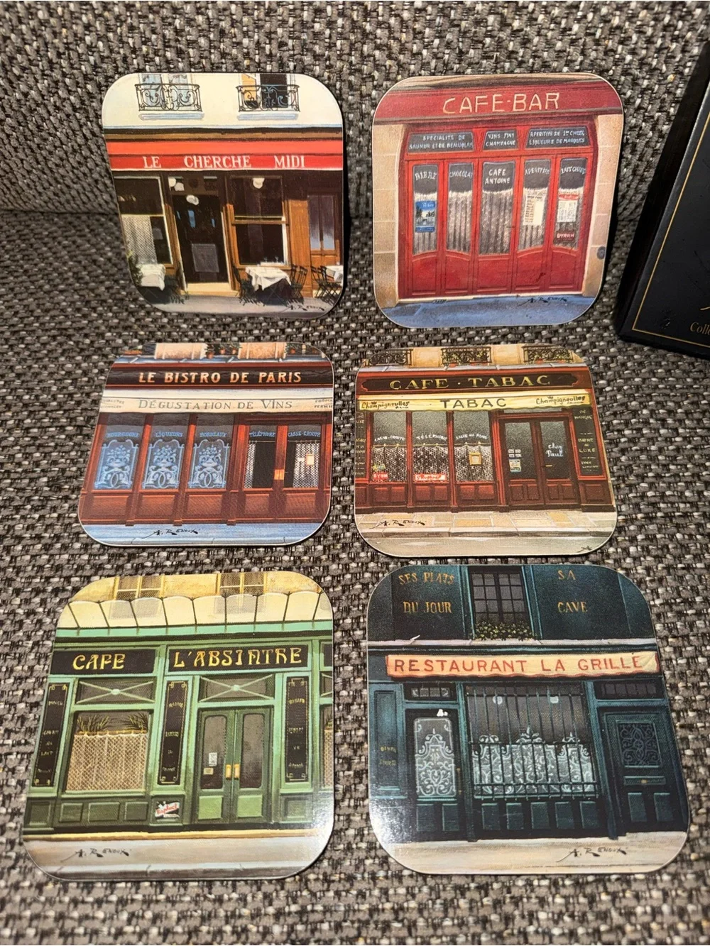 Vintage Andre Renoux “Les Bistros” Coaster Set
